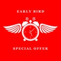 Early bird special offer icon