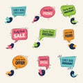 Early bird. Special offers badges discounts labels with birds vector advertising signs collection