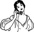 Early Century Gal On The Phone Royalty Free Stock Photo