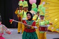 Early childhood education children performing the DRUMBAND art at the competition in Kendal Regency Central Java Indonesia