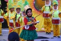 Early childhood education children performing the DRUMBAND art at the competition in Kendal Regency Central Java Indonesia