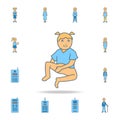 early childhood girls color outline icon. One of the collection icons for websites, web design Royalty Free Stock Photo