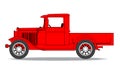 Early Classic Style Red Isolated Pickup Truck