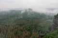 An early cloudy morning in mountain. Royalty Free Stock Photo