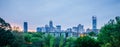 early cloudy morning over charlotte skyline Royalty Free Stock Photo