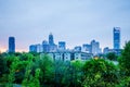 Early cloudy morning over charlotte skyline Royalty Free Stock Photo