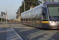 Early commute on a Luas tram Royalty Free Stock Photo