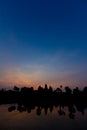 Early dawn at Angkor Wat portrait Royalty Free Stock Photo