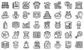 Early educations icons set outline vector. Baby learn