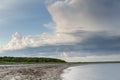 Early evening storm clouds sweeping across Buzzards Bay Royalty Free Stock Photo