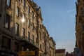 Early evening sunlight reflecting in the windows of old buildings in Prague, Czech Republic Royalty Free Stock Photo