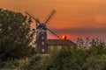 Early evening sunset viewed across the fields near to Sheringham, Norfolk, UK Royalty Free Stock Photo