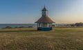 An early evening view across the clifftop at Frinton on Sea, UK