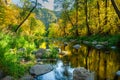 Early fall colors over Oak Creek outside Sedona, Arizona