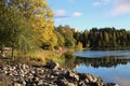 Early Fall Season Landscape from Lake Valkeinen, Kuopio, Finland