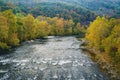 Early fall View of the James River in the Blue Ridge Mountains located in Botetourt County, Virginia, USA. Royalty Free Stock Photo