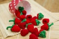 Early harvest. Handmade berries for children toy kitchen. Royalty Free Stock Photo