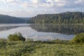 Early June morning on Ladoga lake. Karelia, Russia Royalty Free Stock Photo