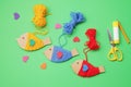 Early learning ideas. Yarn craft. Birds. Activities for Toddlers and Preschool Children. Montessori