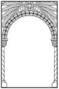 Early medieval Byzantine style round arch. Royalty Free Stock Photo