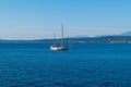 Early monring lone sailboat at Port Townsend Washington