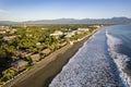 Early morning aerial of Sabang Beach in Baler, Aurora, Philippines