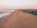 Early morning aerial sunrise view of the Venice beach in Los Ang Royalty Free Stock Photo