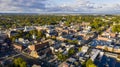 Early Morning Aerial View Over Downtown City Skyline Carlisle Pennsylvania