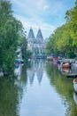 Early Morning on the Amsterdam Canal Royalty Free Stock Photo