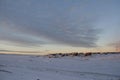 Early morning in the arctic community of Cambridge Bay Royalty Free Stock Photo
