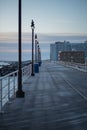 Early morning on the boardwalk in Atlantic City, NJ Royalty Free Stock Photo