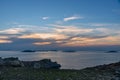 The early morning of camping Island, rocks and sunshine form a beautiful scenery Royalty Free Stock Photo