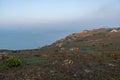 The early morning of camping Island, rocks and sunshine form a beautiful scenery Royalty Free Stock Photo