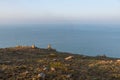 The early morning of camping Island, rocks and sunshine form a beautiful scenery Royalty Free Stock Photo