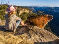 Early morning chillax gazing to Hanging Rock Royalty Free Stock Photo