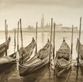 Early Morning. Classical view of Grand Canal. San Giorgio Maggiore Royalty Free Stock Photo