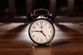 Early morning clock with artificial back light Royalty Free Stock Photo