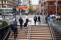 Martin Place, Sydney City, Australia, Commuters on Rainy Day Royalty Free Stock Photo