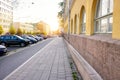 Early morning at dawn in still empty streets of Turku, Finland