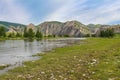 Early morning on the Delger Moron River in Mongolia Royalty Free Stock Photo