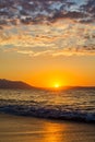 Early morning , dramatic sunrise over sea. Photographed in Asprovalta, Greece. Royalty Free Stock Photo