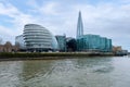 Early Morning financial district City of London with thames river side, United Kingdom