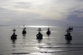 Early morning fishing boat navigation lamps,Hua Hin, Thailand Royalty Free Stock Photo