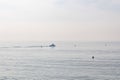 Early morning fishing boat off the coast of Santa Monica CA Royalty Free Stock Photo