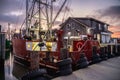 Early morning at the fishing fleet dock in Barnegat Light, New Jersey Royalty Free Stock Photo