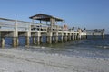 Early morning fishing from the pier Royalty Free Stock Photo