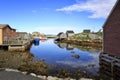 Early morning at the fishing Village Peggy`s Cove, Nova Scotia, Canada Royalty Free Stock Photo