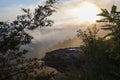 Early morning foggy Mountain View at Thatcher Park Royalty Free Stock Photo