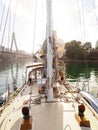Early morning on a 40ft sailboat Royalty Free Stock Photo