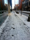 Early Morning Icy Sidewalk Downtown Cincinnati, Ohio